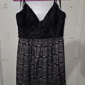 Max & Cleo Elegant Black and Cream Strapless Dress